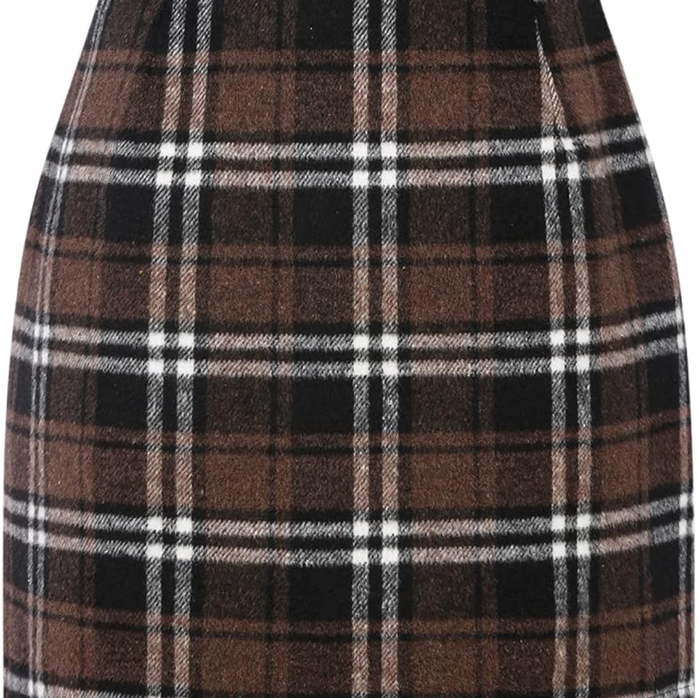 Plaid Brown and Black Women's Skirt